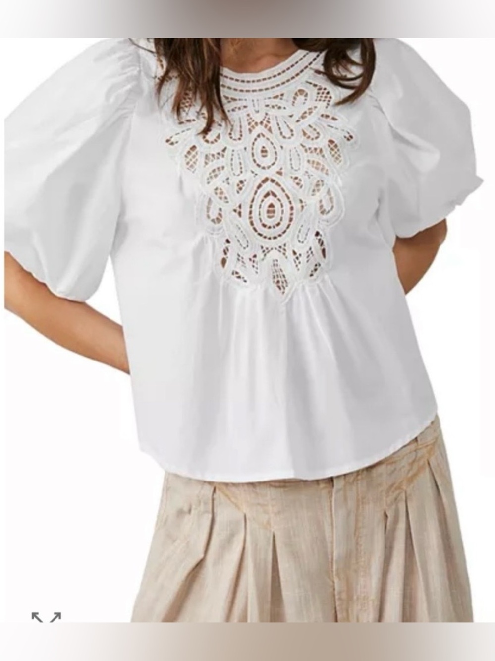 Free People Bardot Puff Sleeve Top